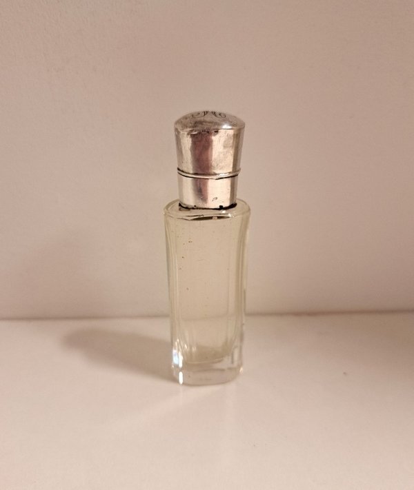 Antiek parfumflesje, kristal en zilver, Hollands, ca.1900.
