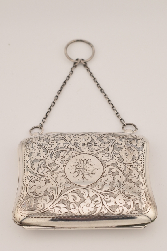 Antieke portemonnee, zilver, William Henry Sparrow - Birmingham 1911